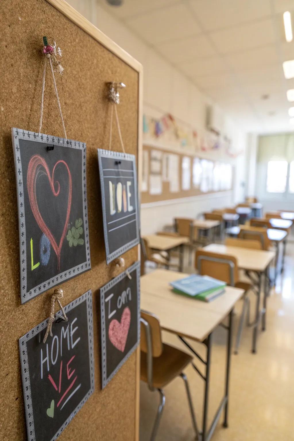 Hanging chalkboards offer a functional and flexible decor option.