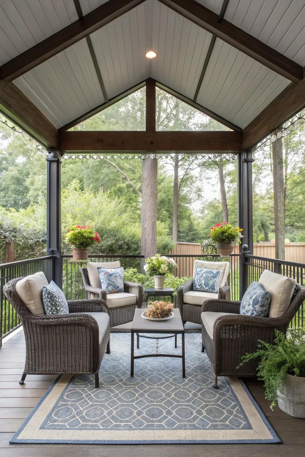 Symmetry brings harmony and balance to your screened porch.