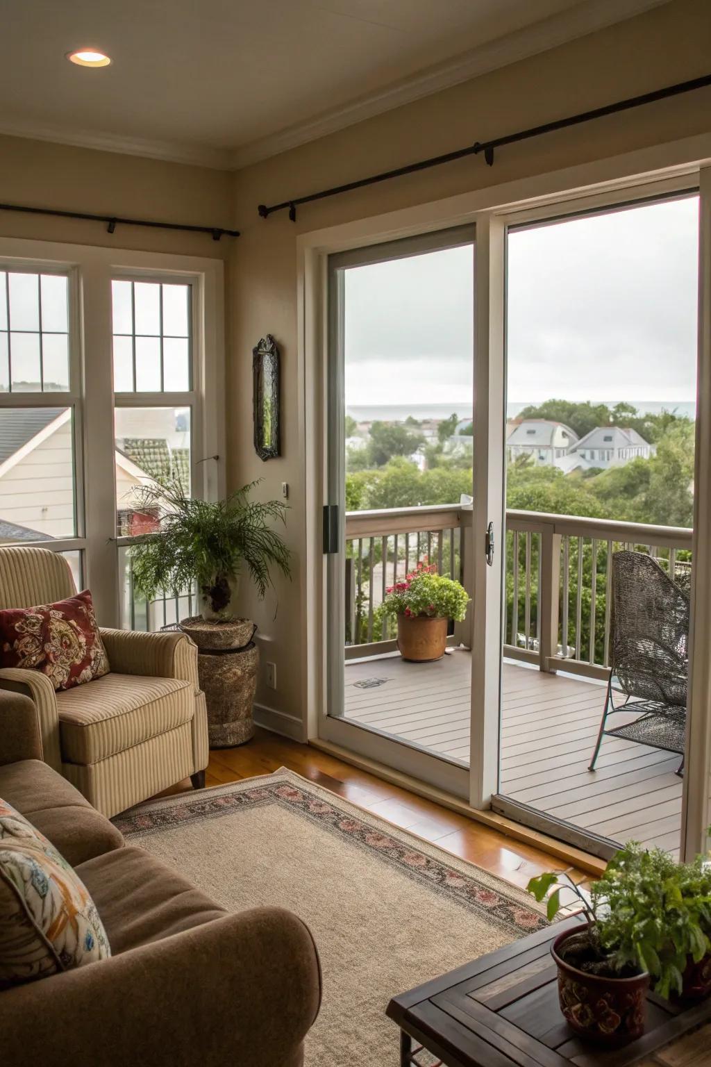 An indoor-outdoor connection expands the space and brings nature in.