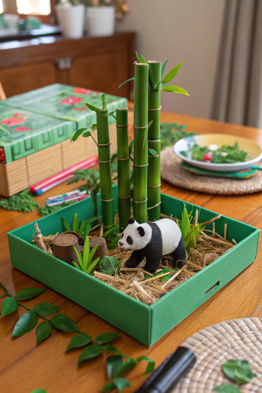 Step into the tranquil world of a bamboo forest with this imaginative shoebox project.