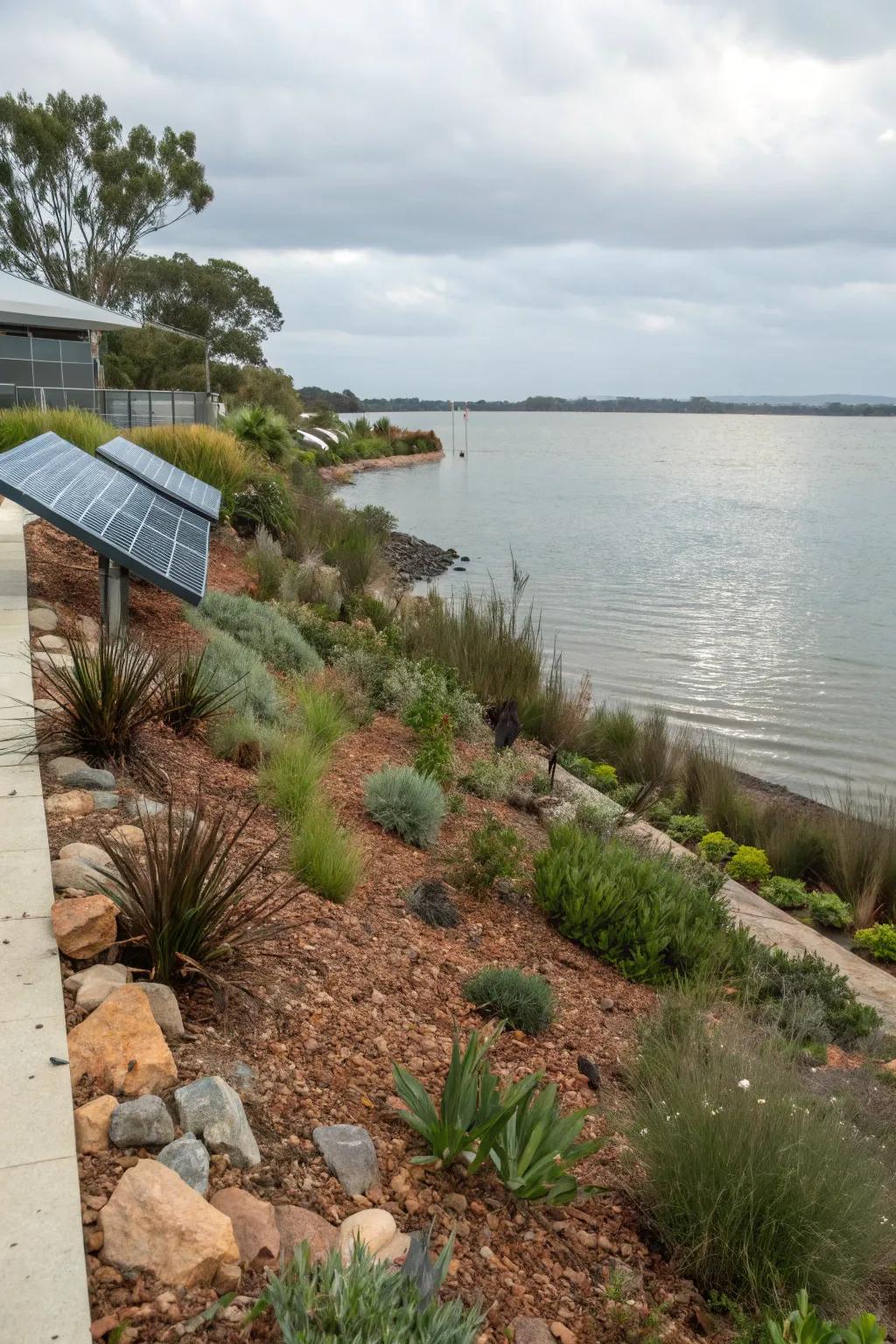 A sustainable shoreline landscape that thrives with minimal maintenance.