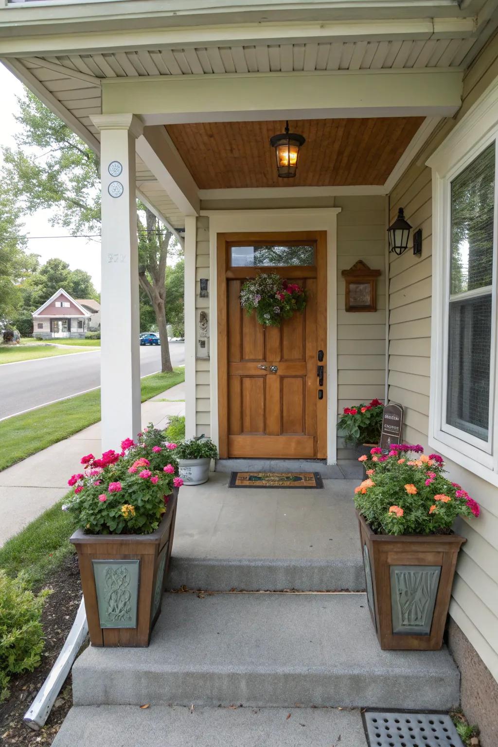 Symmetrical planting offers balance and order.