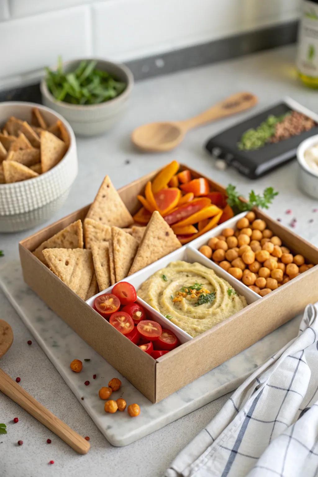 Savor the delicious variety of this herbivore's delight snack box.