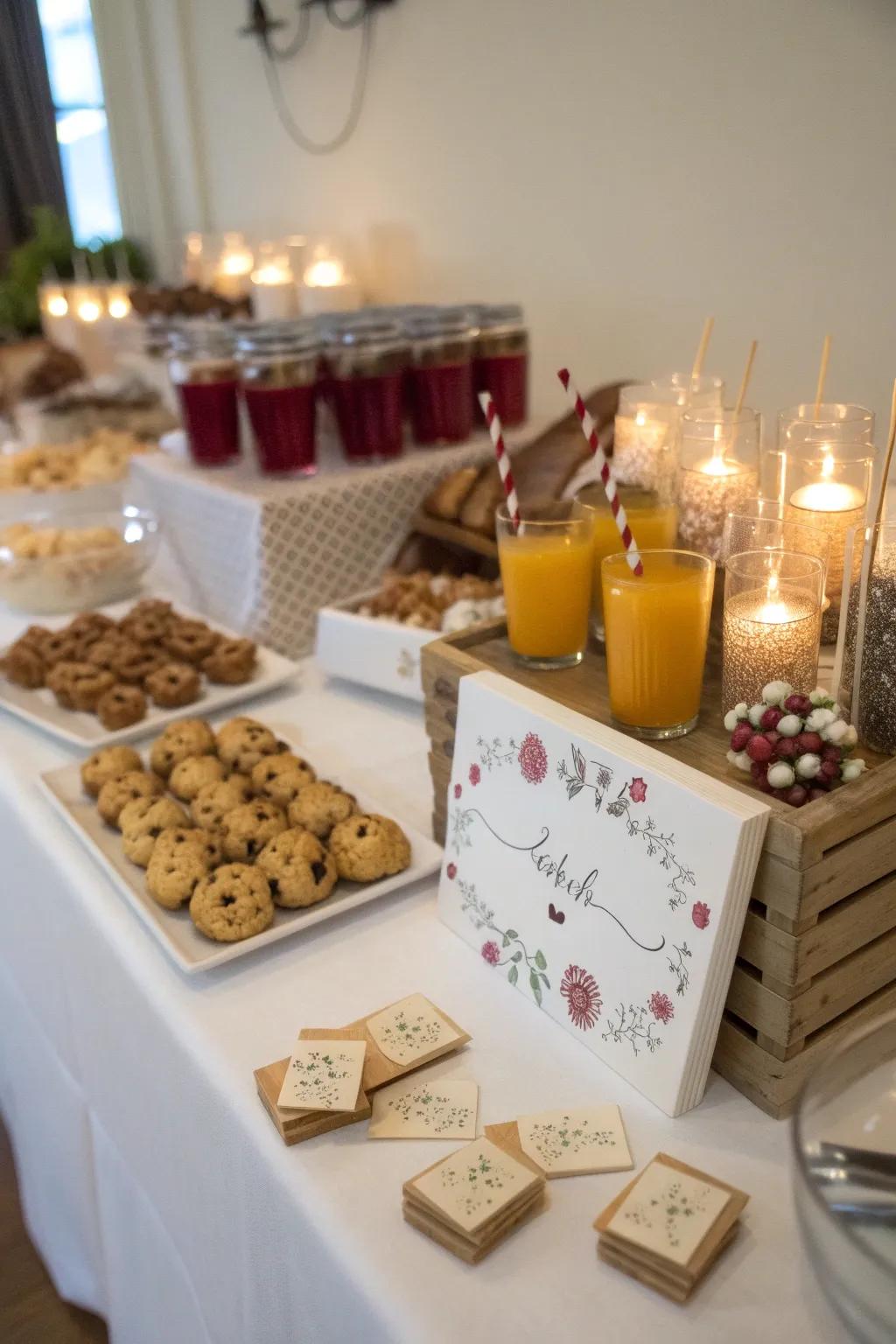 Personalized place settings make guests feel special and welcome.