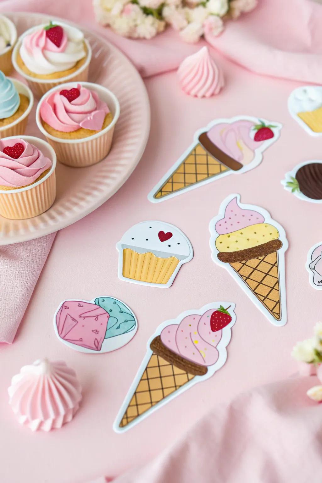 Sweet treat stickers for a delightful touch.