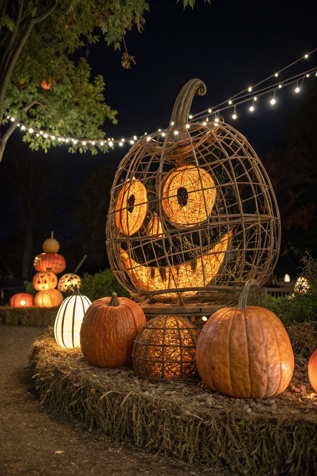 A giant jack-o'-lantern adding festive fun.