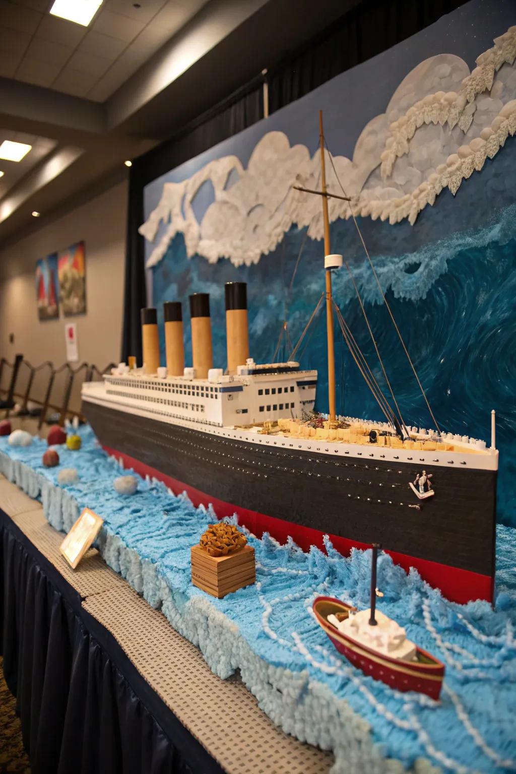Craftsmanship at its finest: A mixed media Titanic diorama that brings history to life.