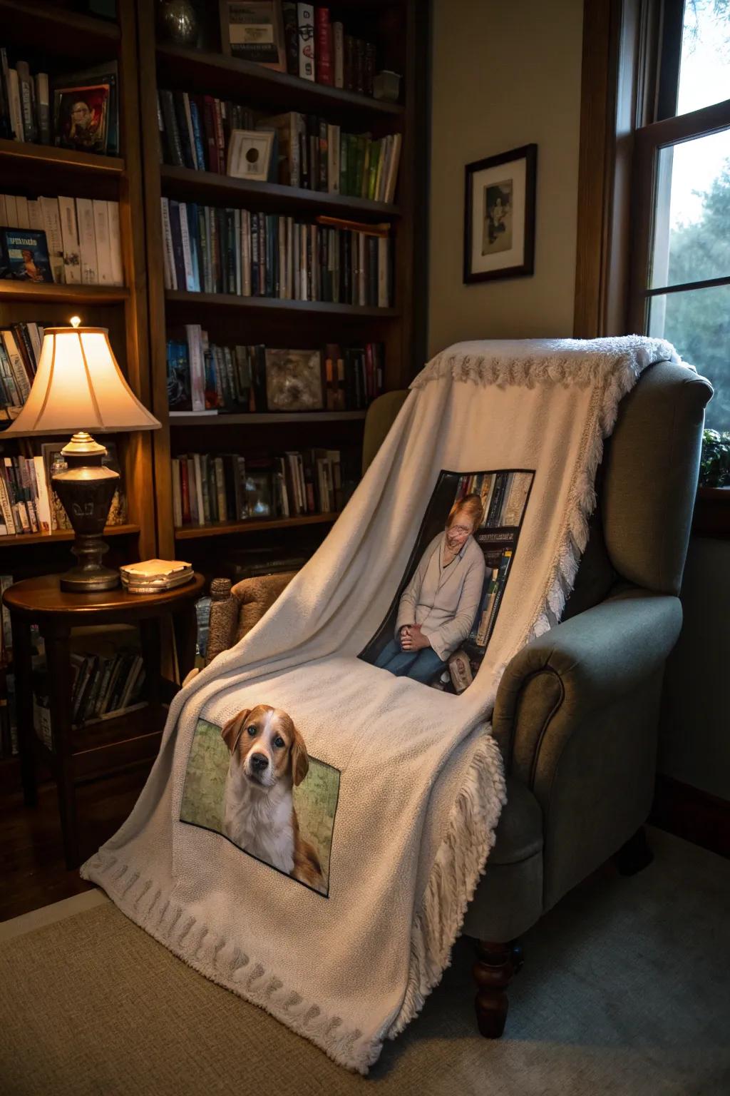 Wrap yourself in memories with a memorial blanket.