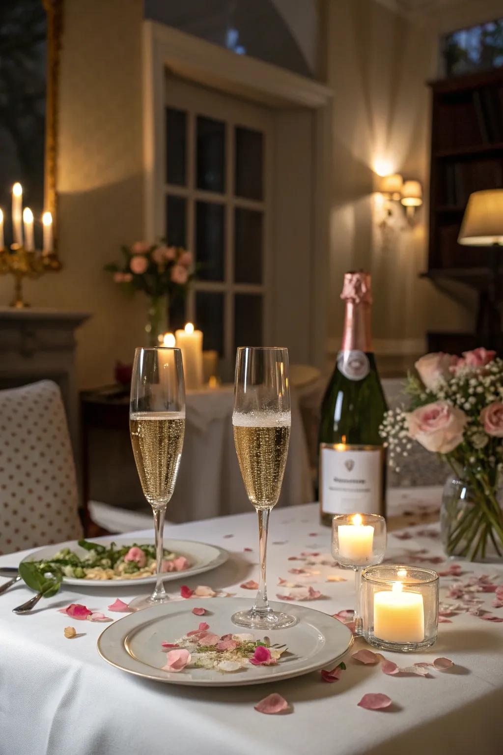 Elegant champagne flutes elevate your celebration.