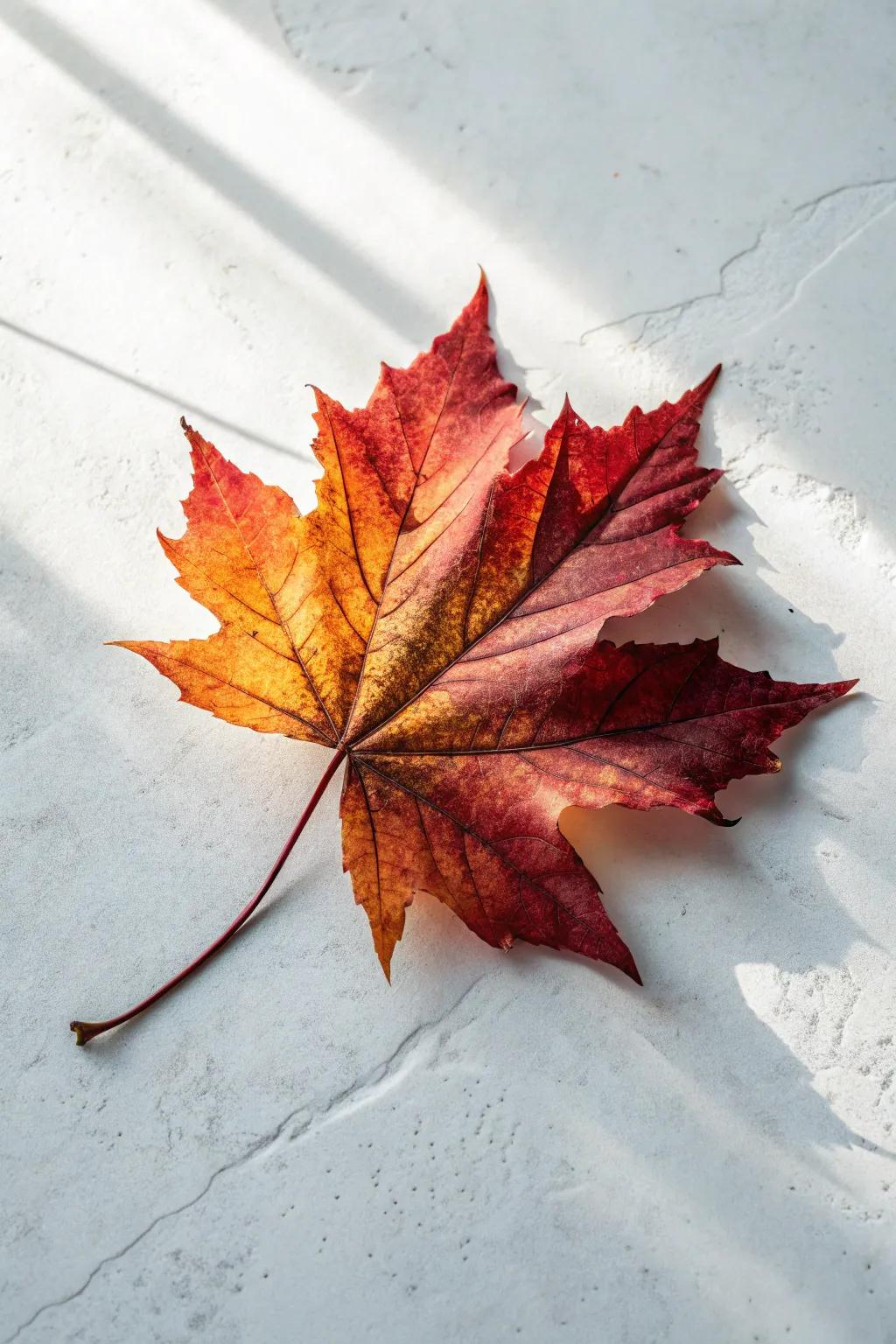 Embrace the beauty of fall with a simple autumn leaf: a perfect seasonal touch for your mood board.