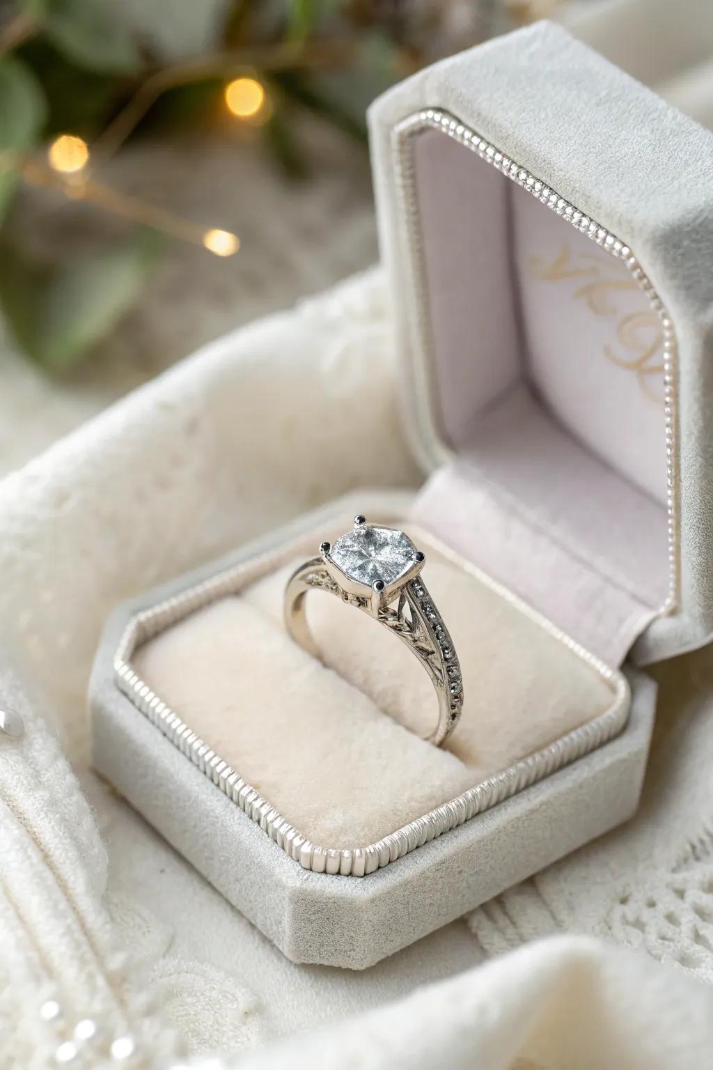 A stamped ring is a timeless symbol of love.