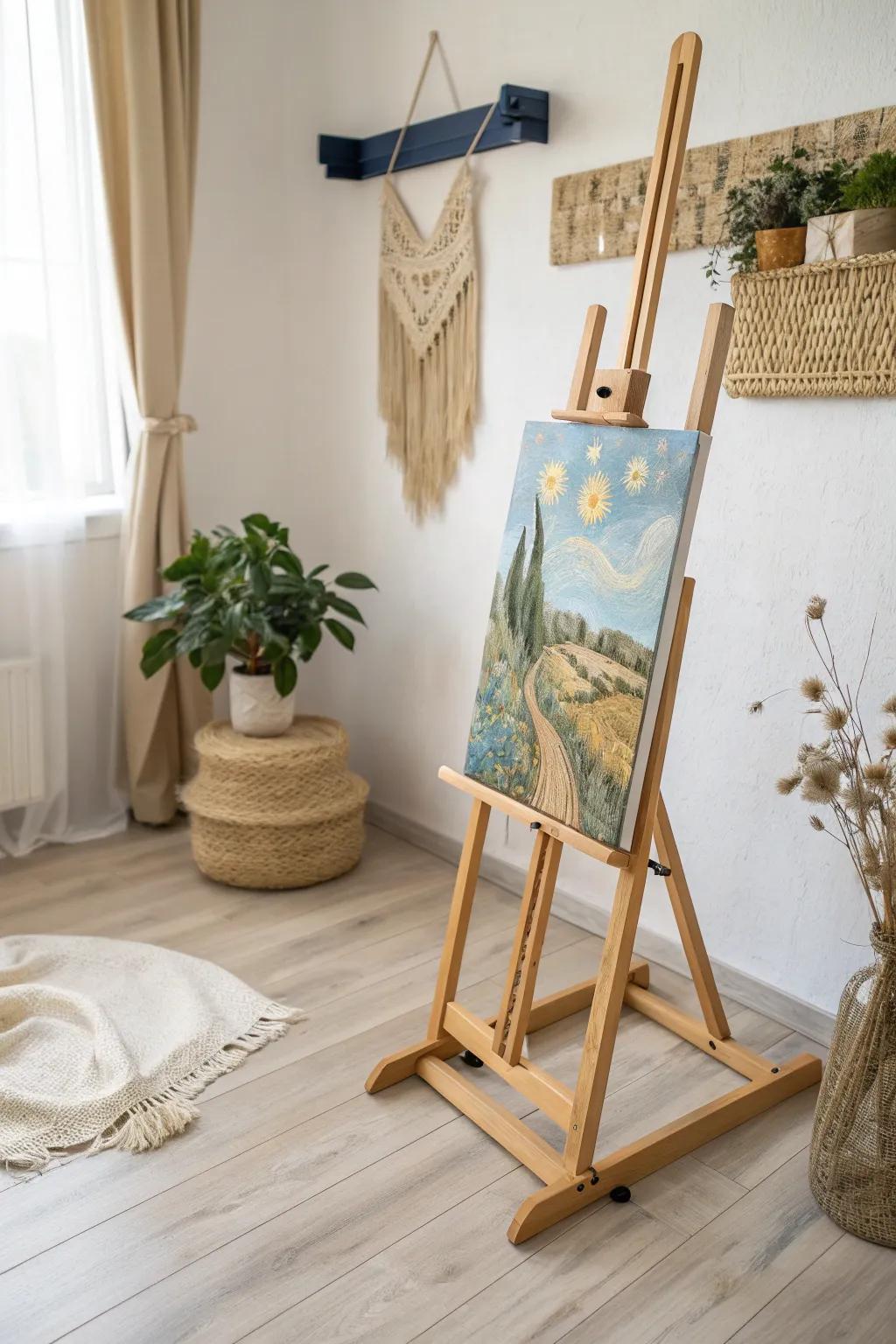 Rediscover the classics with a modern twist: Embrace the beauty of artist-inspired reproductions in a minimalist setting.