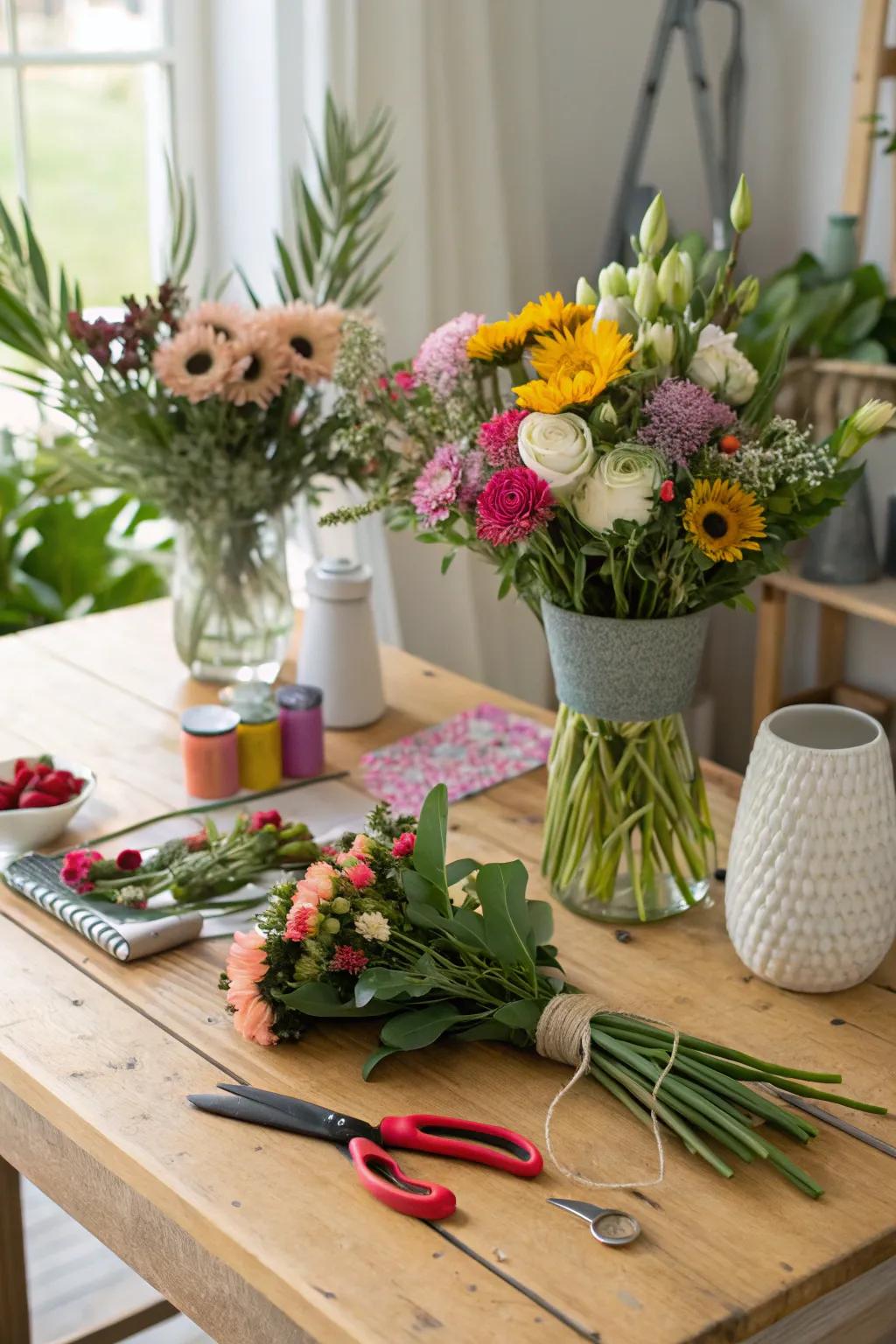 A flower arranging workshop celebrating creativity and beauty.