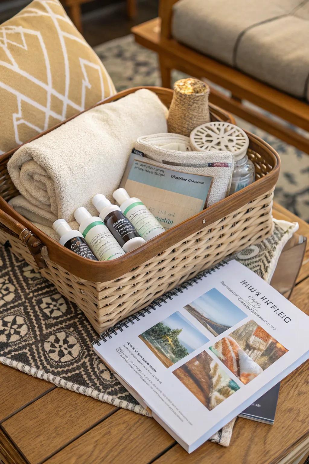 Pack your bags for a weekend getaway with this essentials basket.