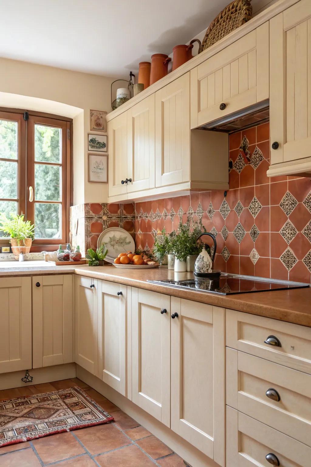 Terracotta tiles add rustic charm.