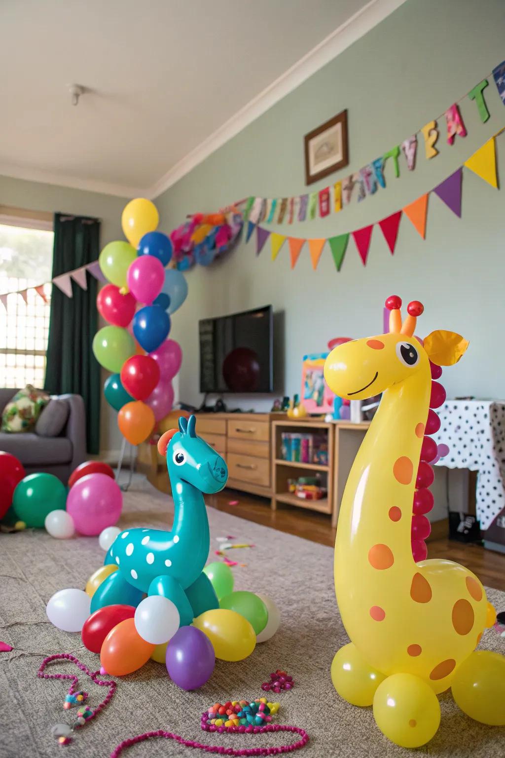 Introduce whimsy with fun balloon animal creations.