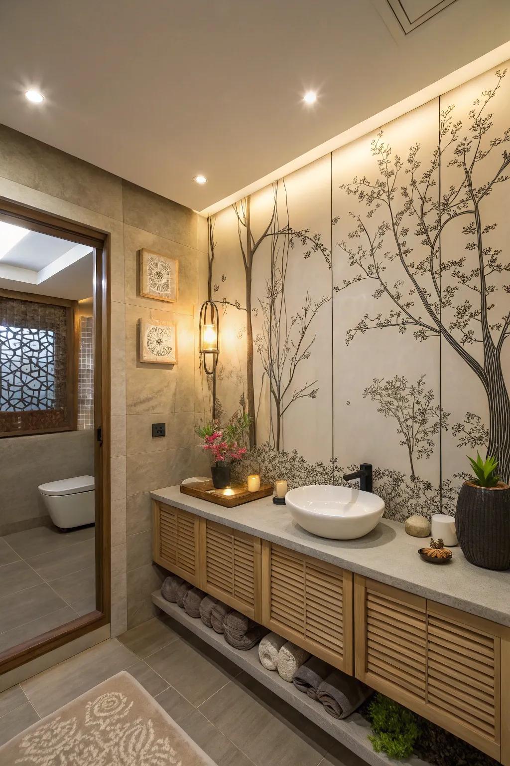 Zen-inspired decals turn your bathroom into a sanctuary of peace.