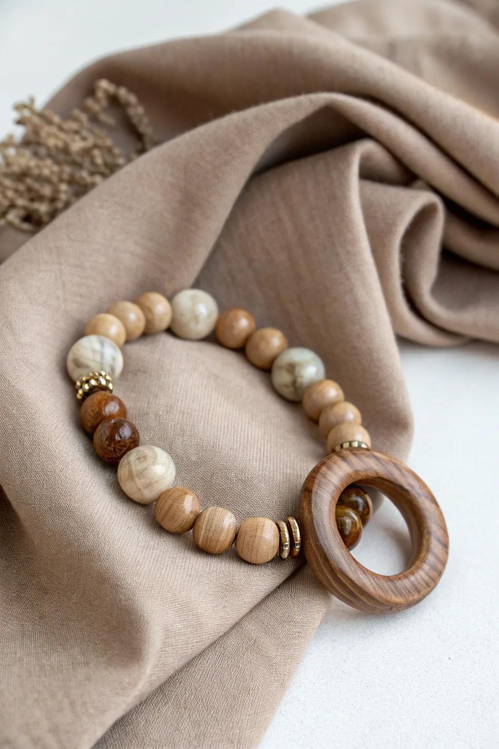 Embrace the warmth of nature with sustainable wooden clasps for your beaded bracelet collection. #EcoChic #BohoMinimalism