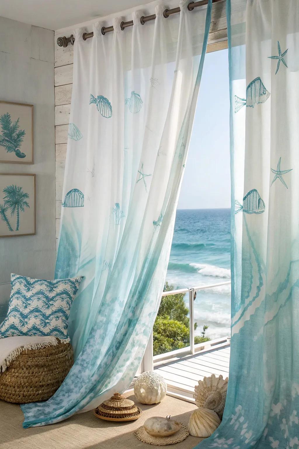 Watercolor waves bring the ocean's rhythm indoors.