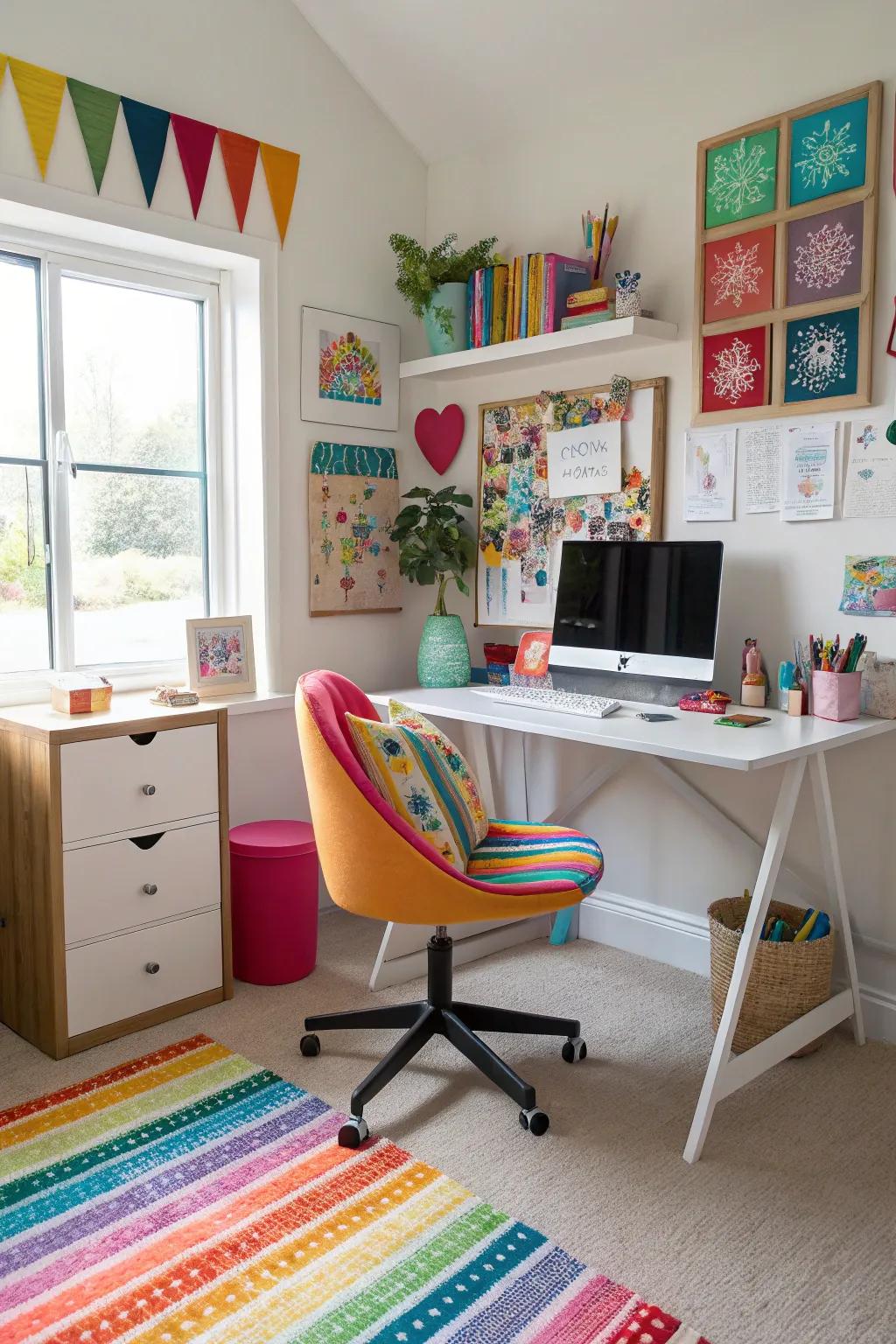 Add color for a lively and inspiring office.