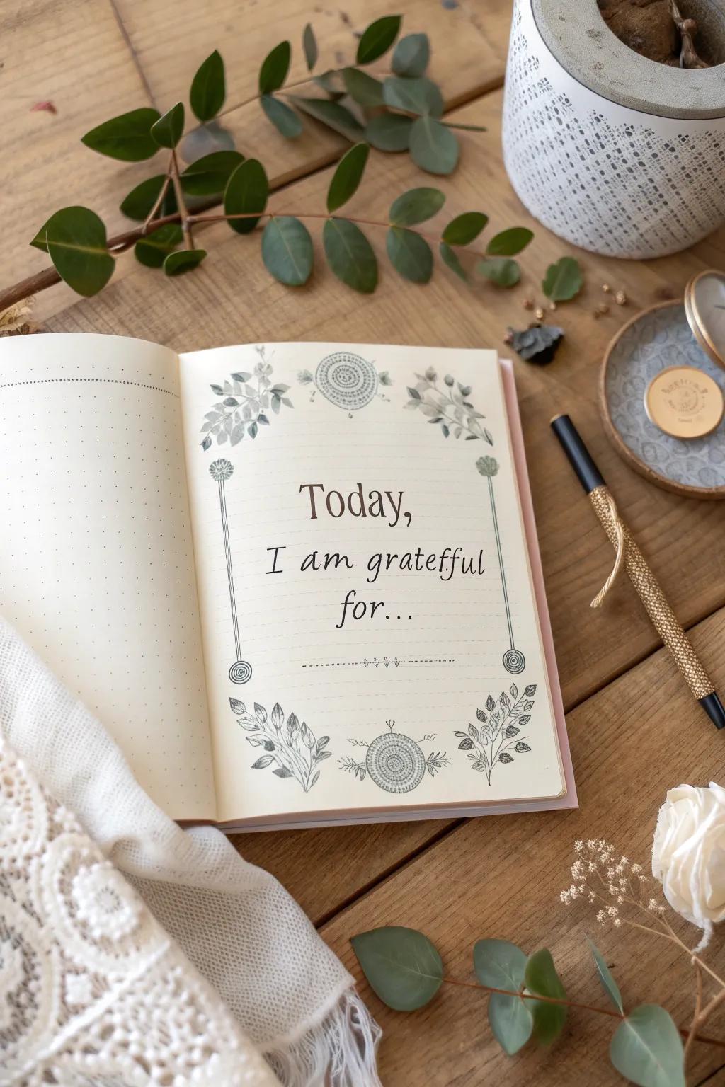 Capture your gratitude journey with elegance and mindfulness. #BulletJournalBeauty #GratitudeCountdown