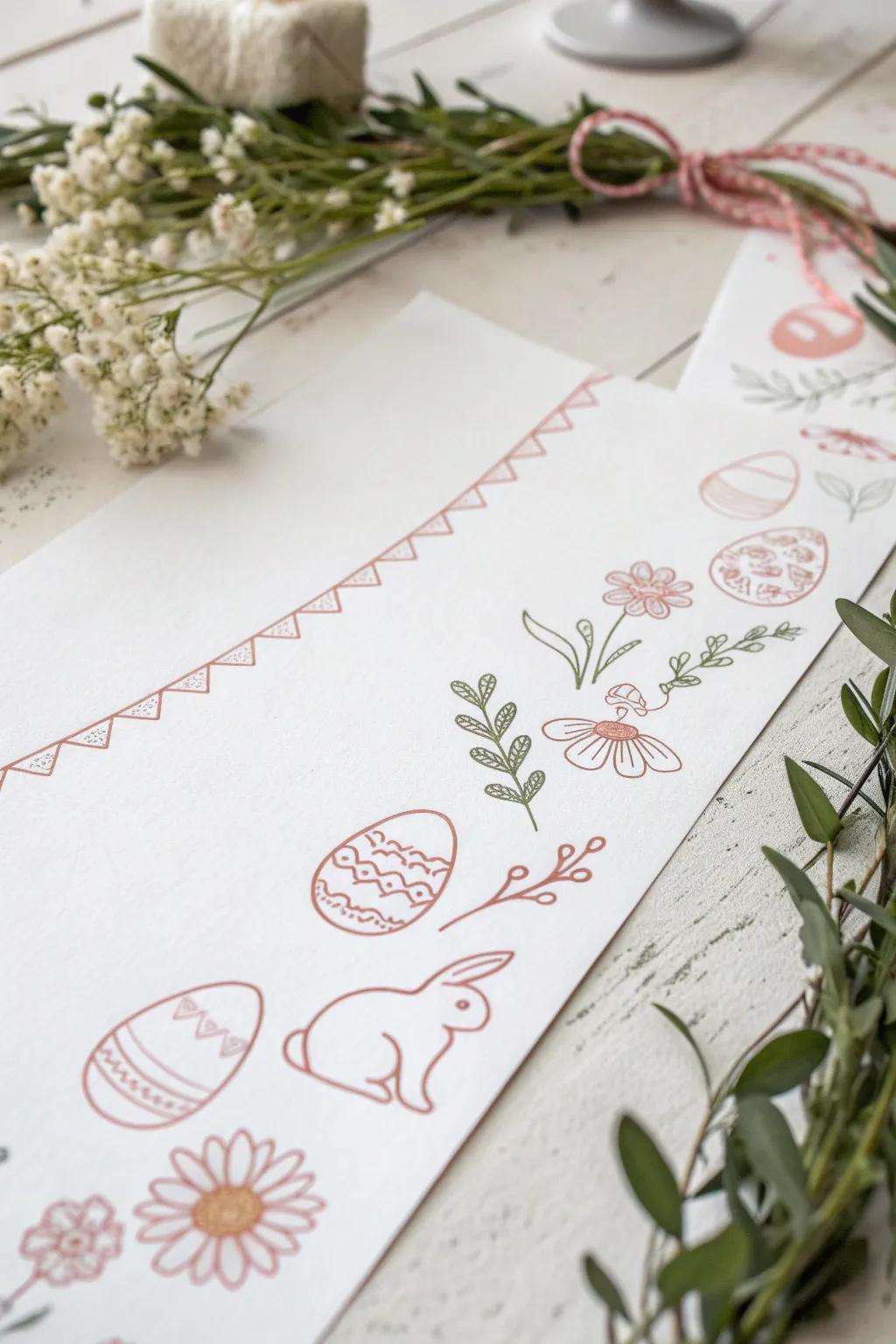 Elevate your bullet journal with charming Easter garland borders that blend minimalist elegance and Boho whimsy.