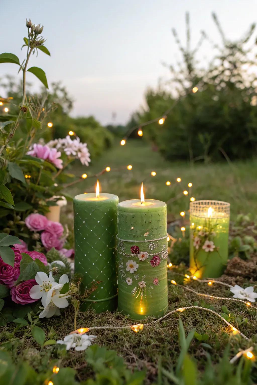 Bring the magic of a fairy garden indoors with a whimsical candle display.