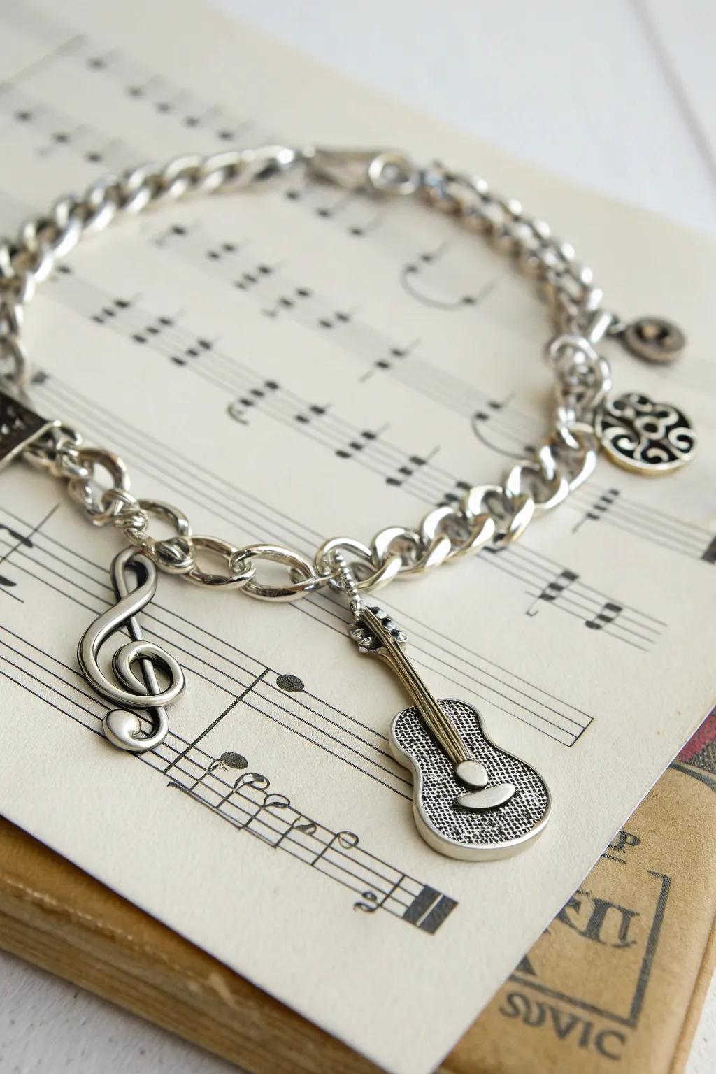 A music-themed charm bracelet for the melody lover and musician.