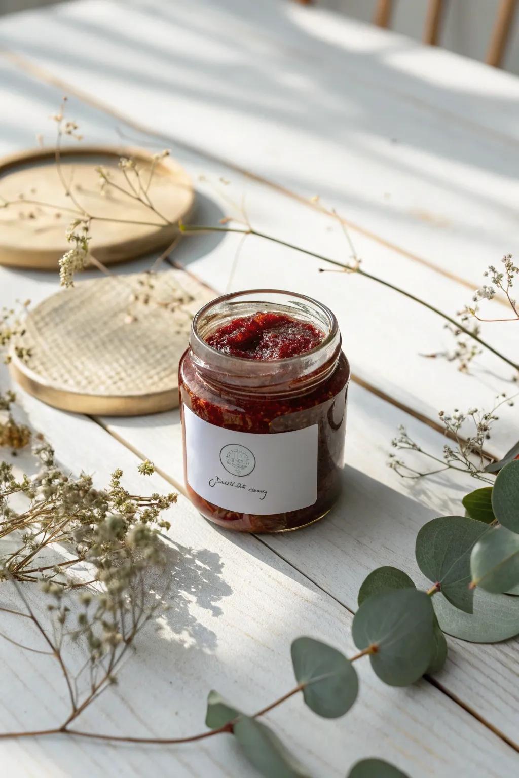 Spread holiday cheer with the simple elegance of homemade jam, a sweet gift crafted with love.