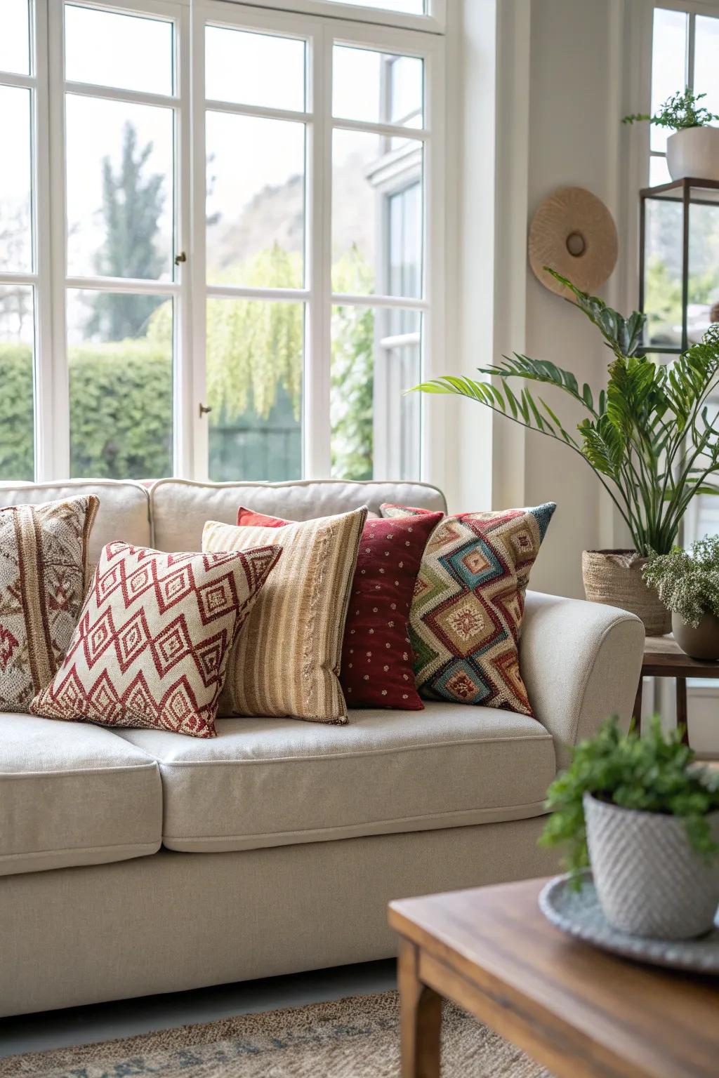 Throw pillows that enhance home decor.