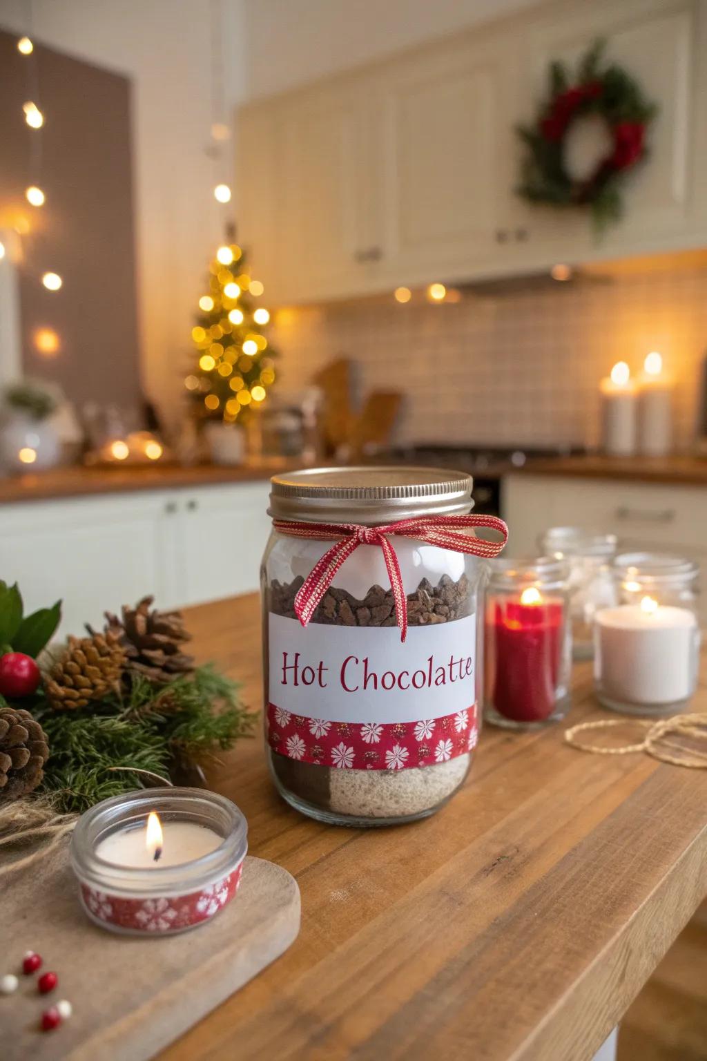 A DIY hot chocolate mix perfect for a cozy winter treat.