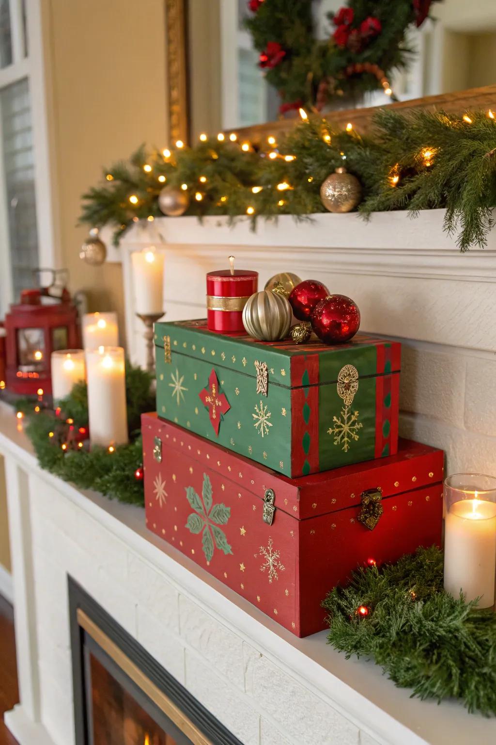 Festive holiday decor from a cigar box spreads cheer in your home.