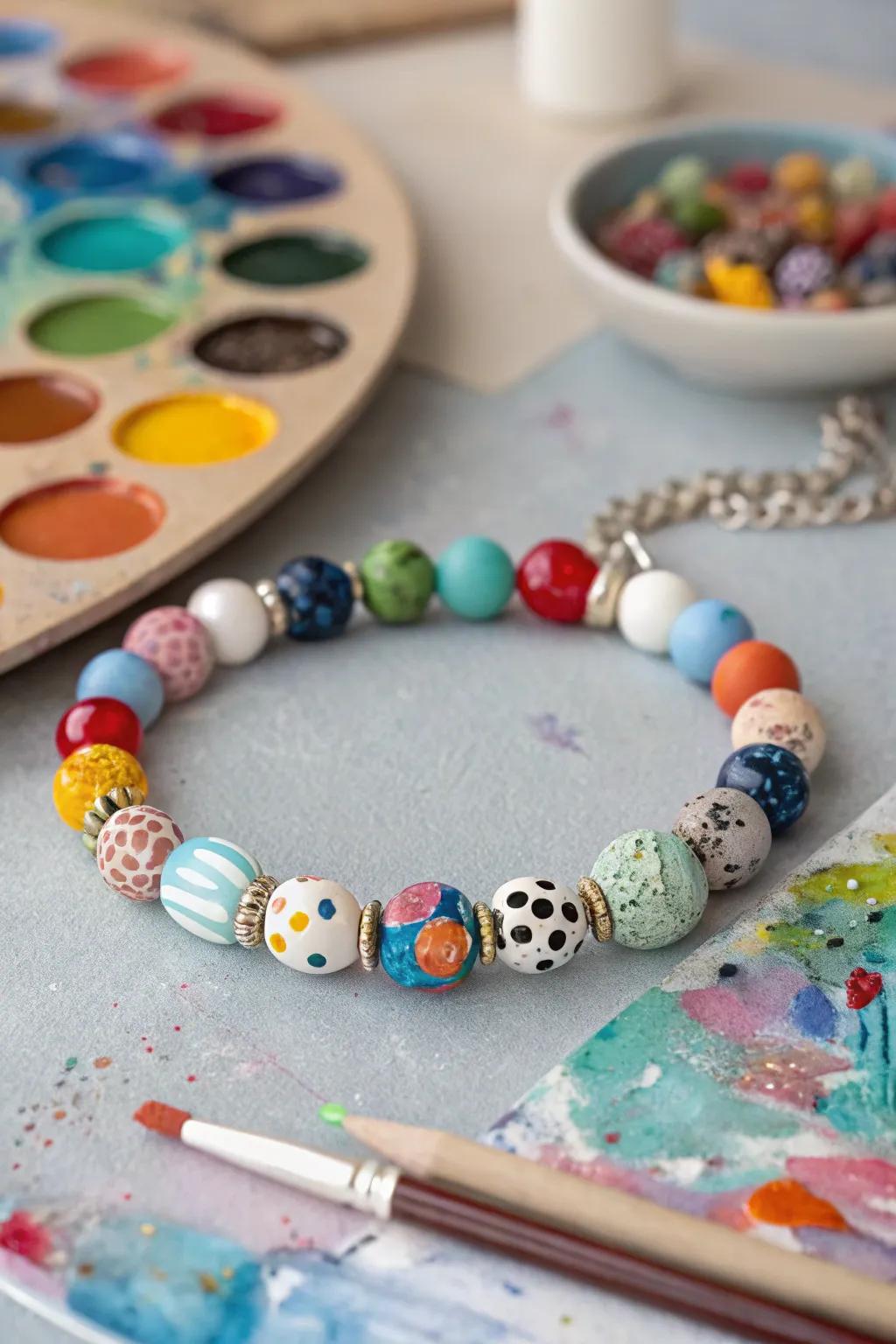 Let your creativity shine with an artistic bead bracelet.