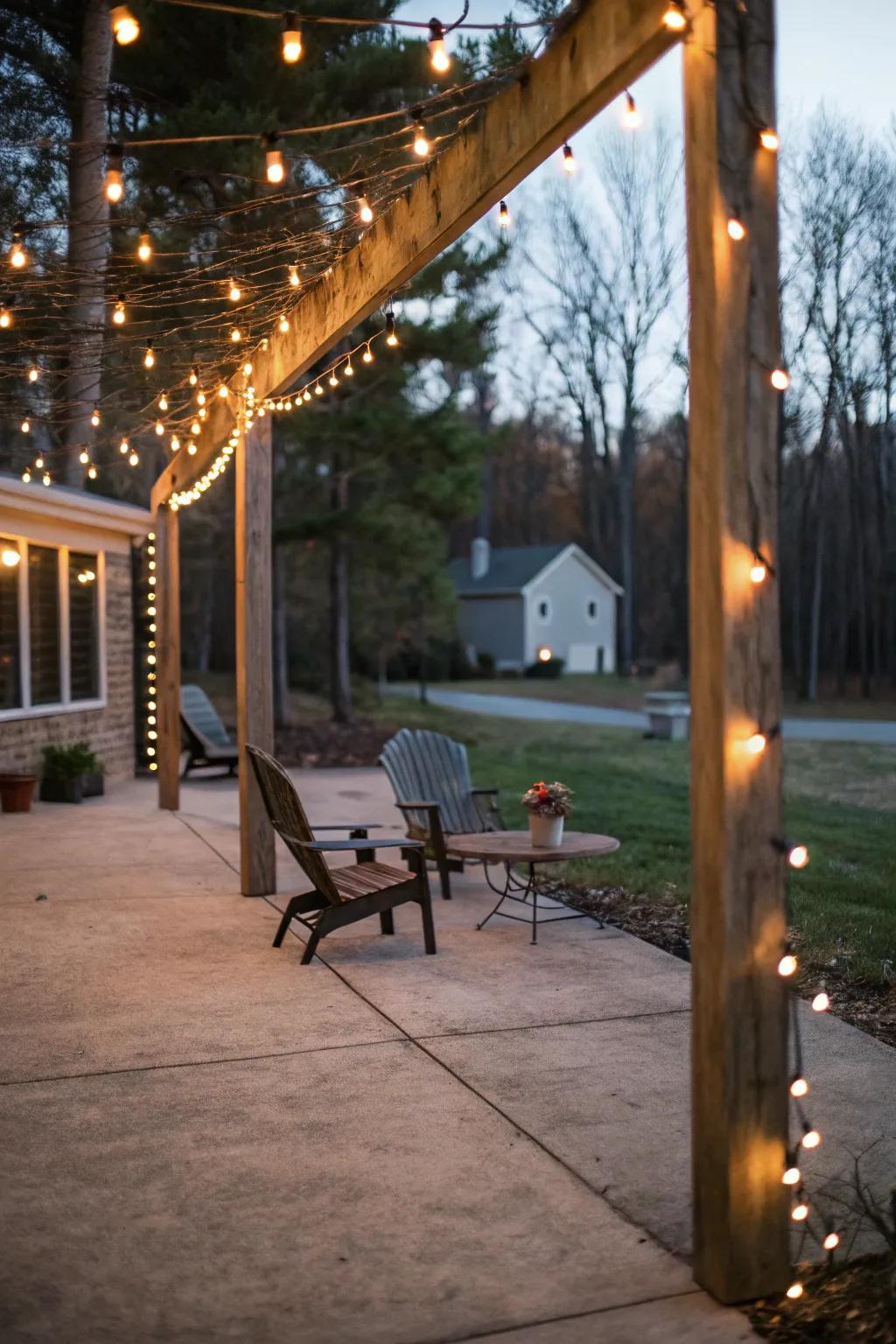 String lights add a magical glow to your patio space.