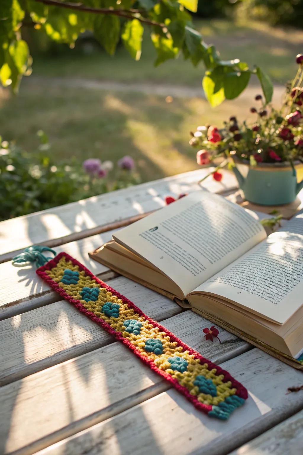 Keep your place in style with a handmade crochet bookmark.