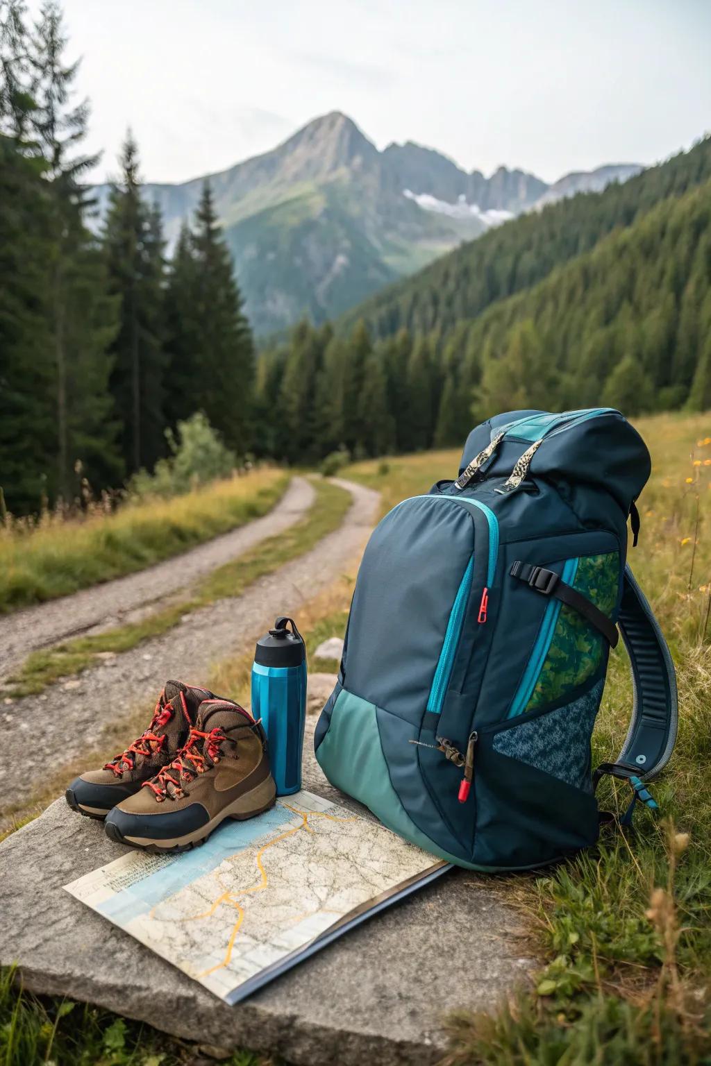 Adventure gear that accompanies her on every journey.