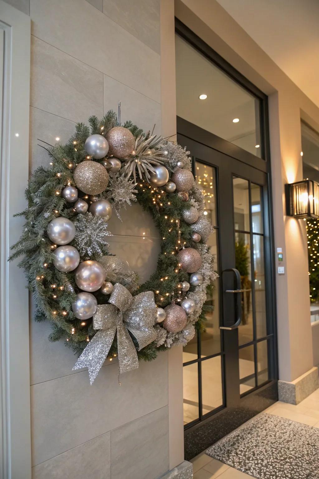 Festive sparkle with a glitter and glam wreath.