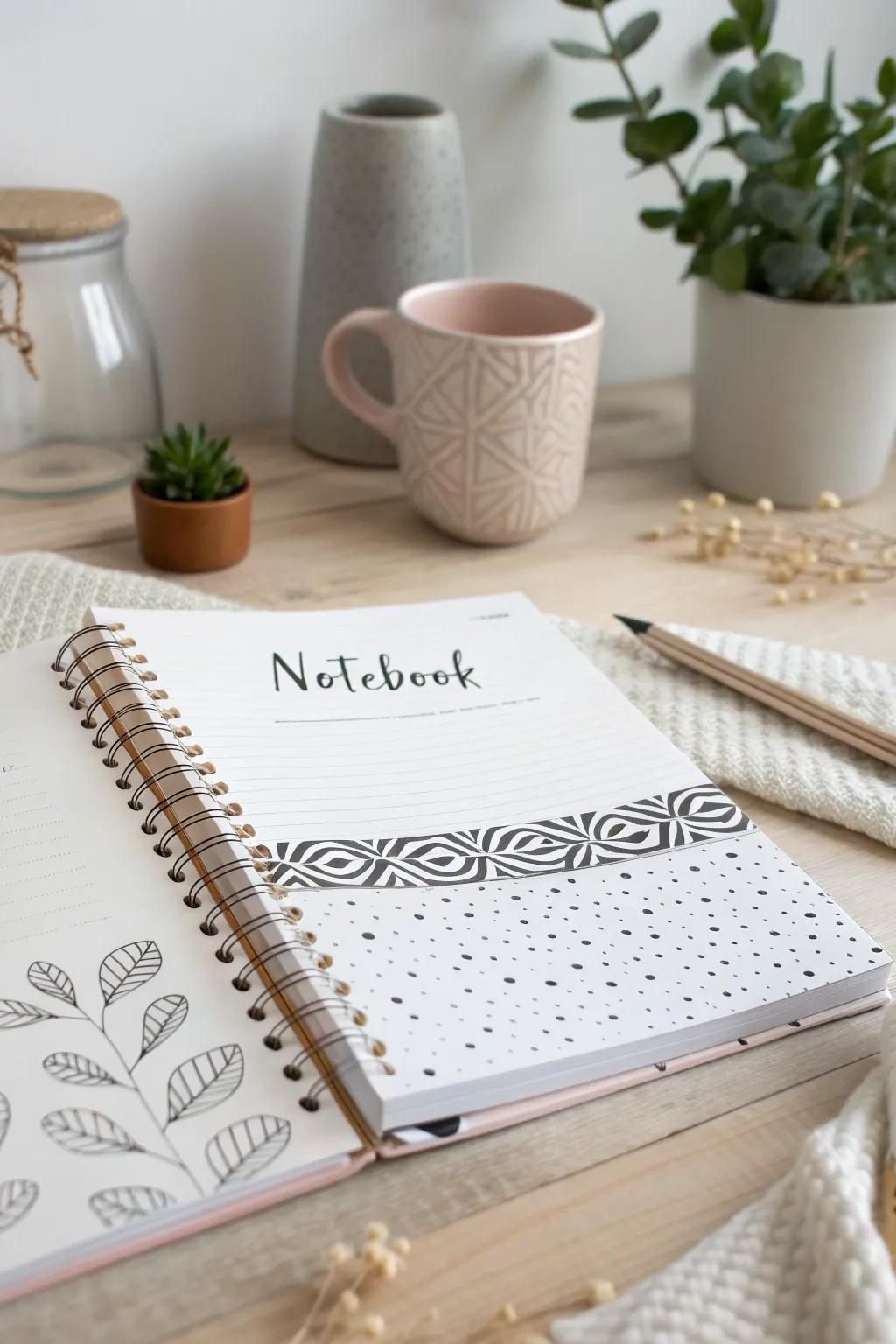 Elevate your note-taking with playful dots and dashes for a touch of minimalist charm.