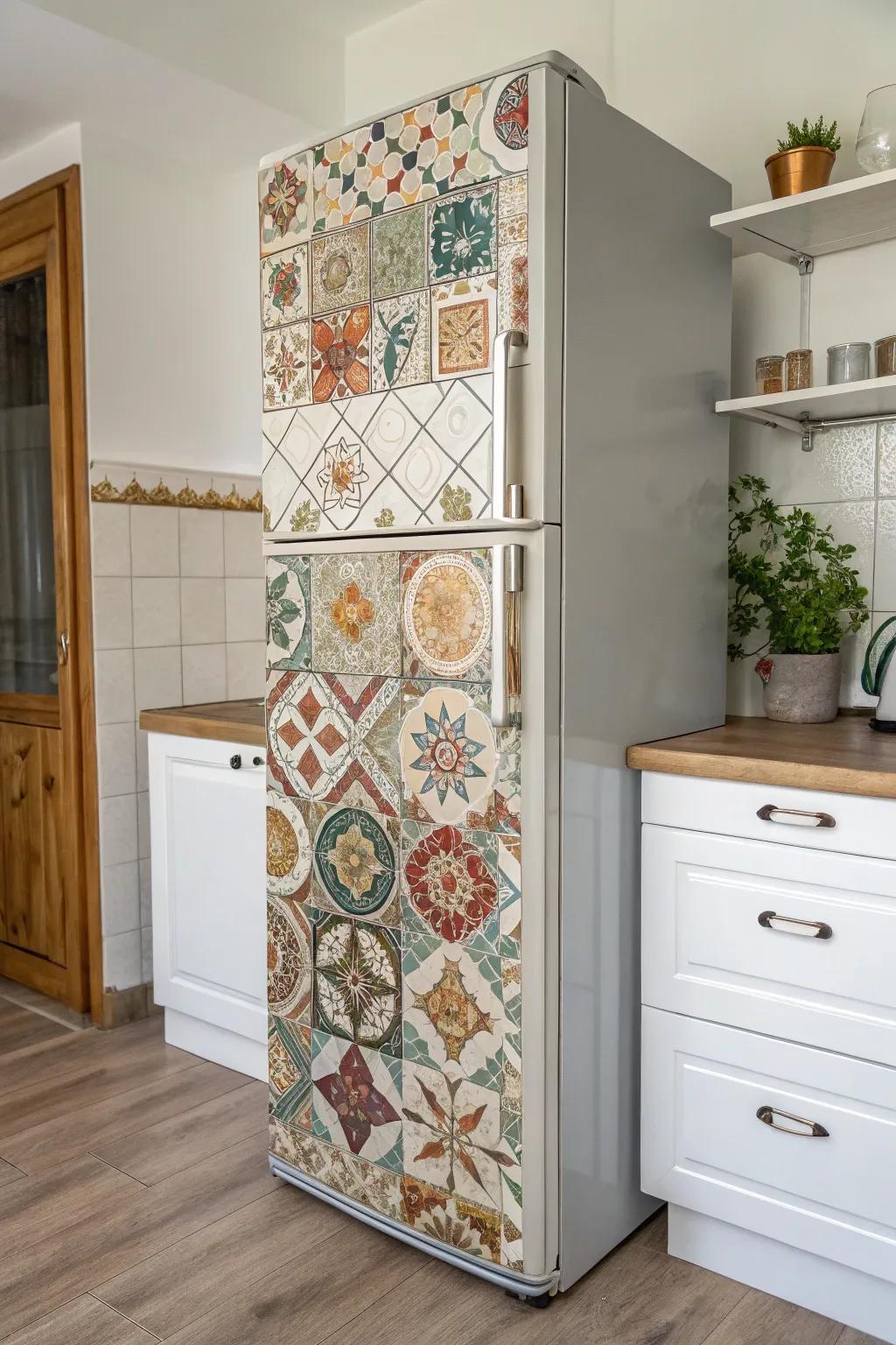 Transform your kitchen with an upcycled fridge masterpiece—where forgotten treasures find new life and beauty.