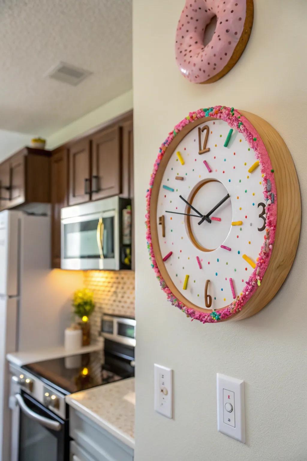 Indulge in sweetness with a donut clock.