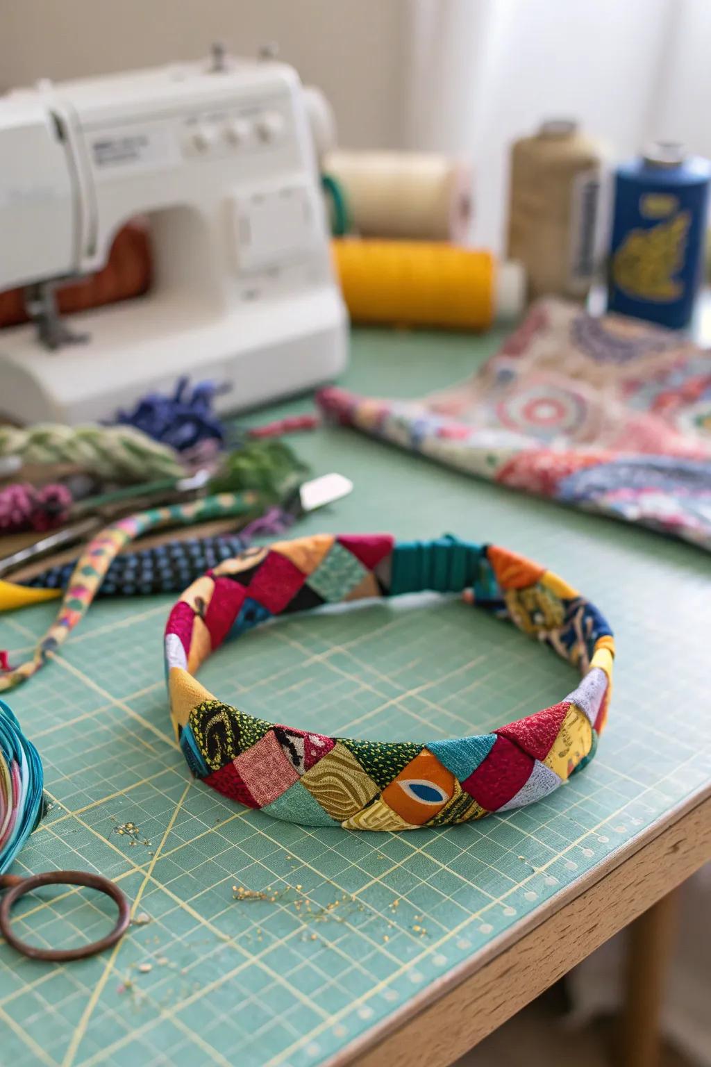 Eco-friendly and unique, fabric scrap bracelets make a stylish statement.