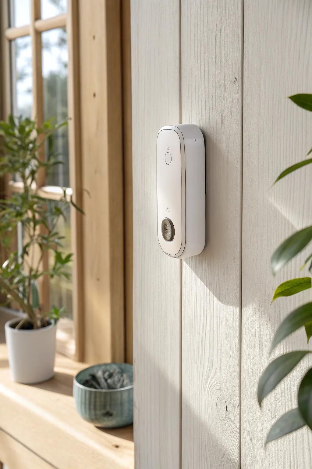 Enhance your home's safety and style with this elegant tech solution that seamlessly integrates security and modern design.