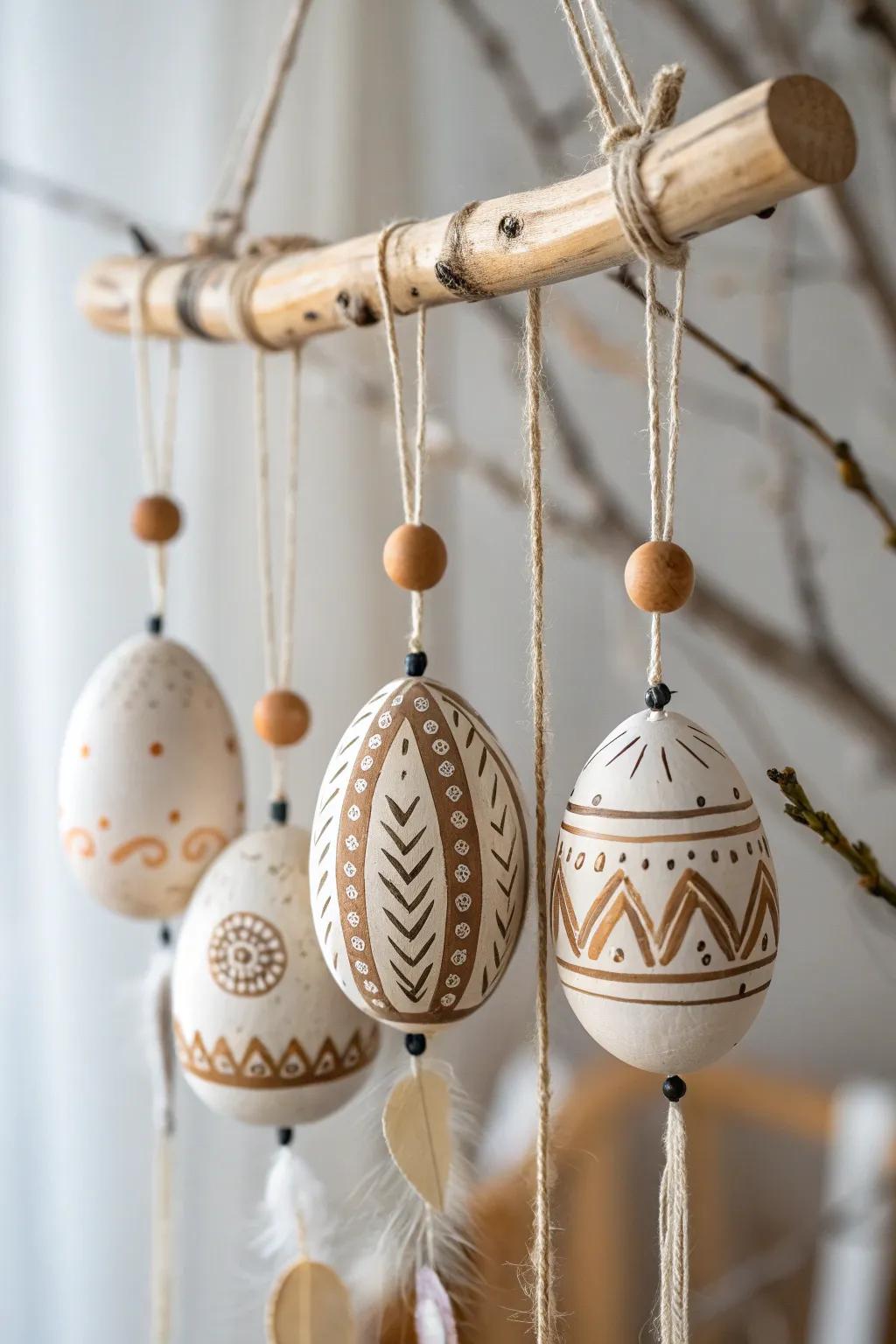 Delicate beauty in every breeze: handcrafted eggshell wind chimes for a touch of whimsy and elegance.