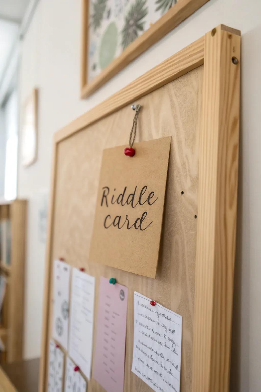 Challenge your mind with a touch of elegance. Discover the beauty in simplicity with a handcrafted riddle card.