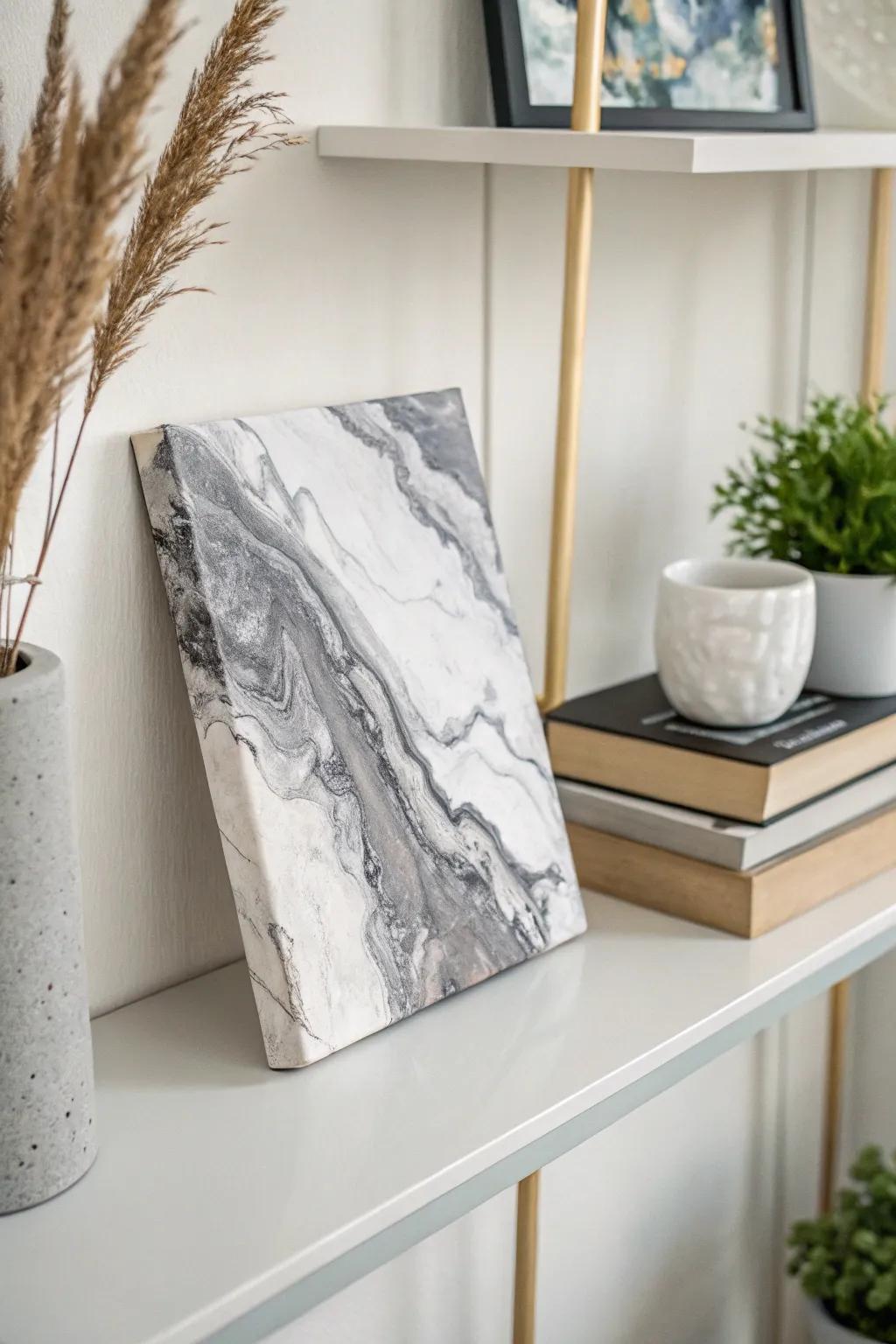 Create elegance with a marble effect painting for Father's Day.