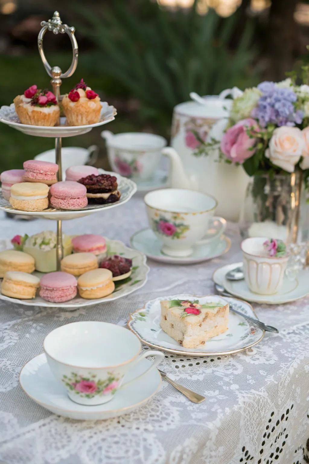 Indulge in a sophisticated tea party for an elegant February birthday.