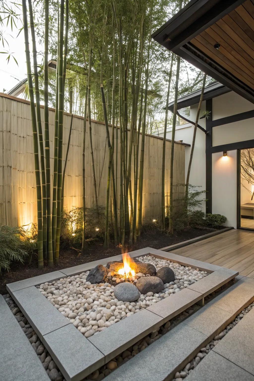 Bamboo provides a Zen and eco-friendly touch to your fire pit area.