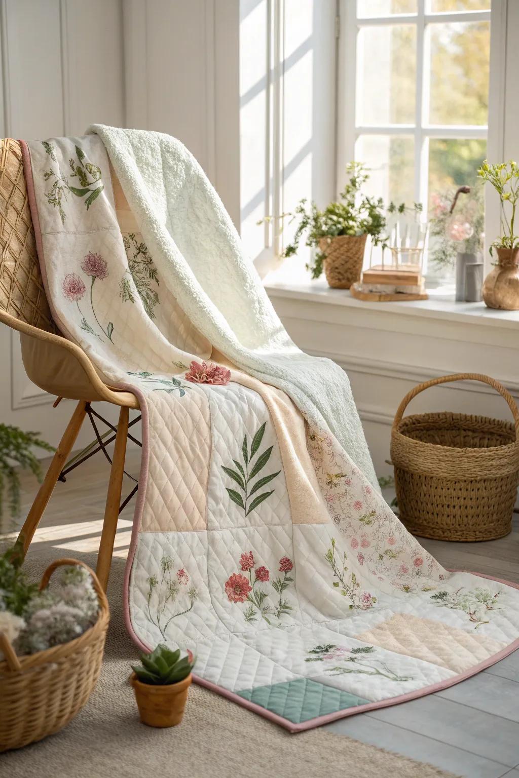 Wrap yourself in the rustic charm of cottagecore with this dreamy fleece quilt. 🌸✨