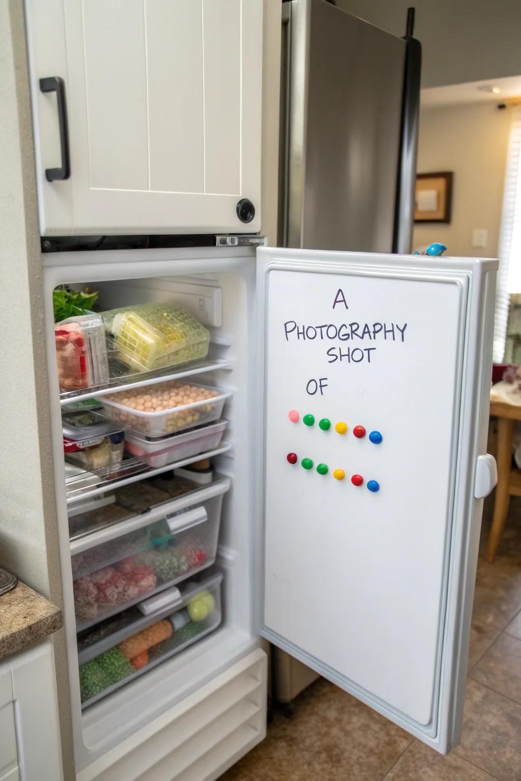 A dry erase board is both practical and fun for family communication.