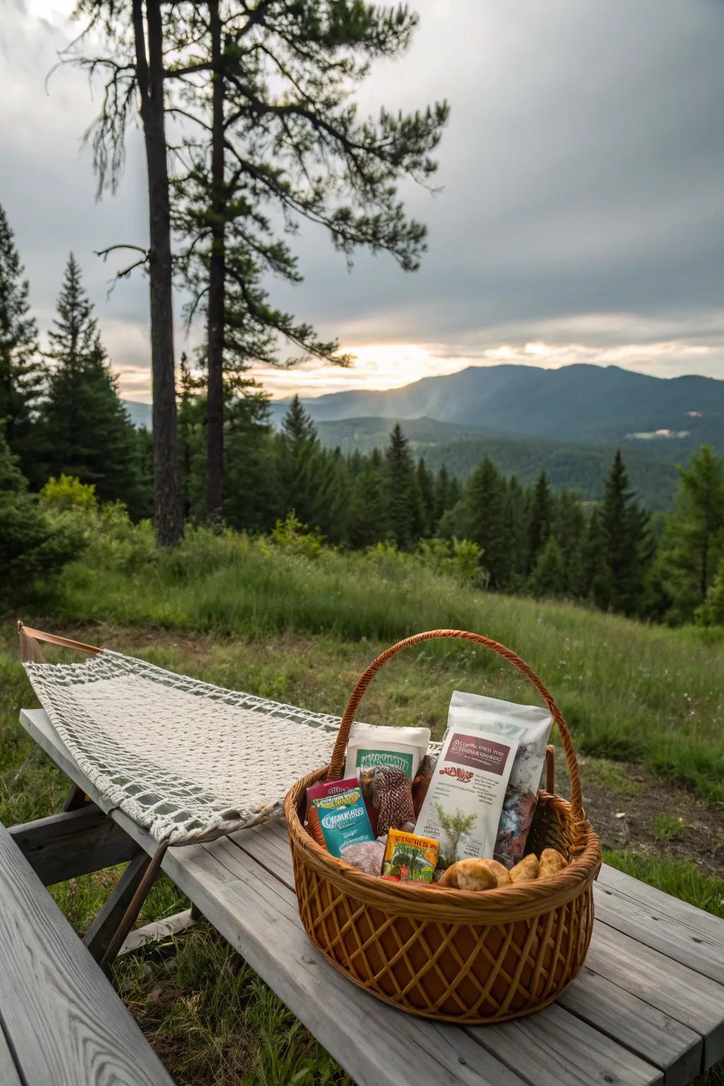 Fuel their adventures with an outdoor adventure basket.